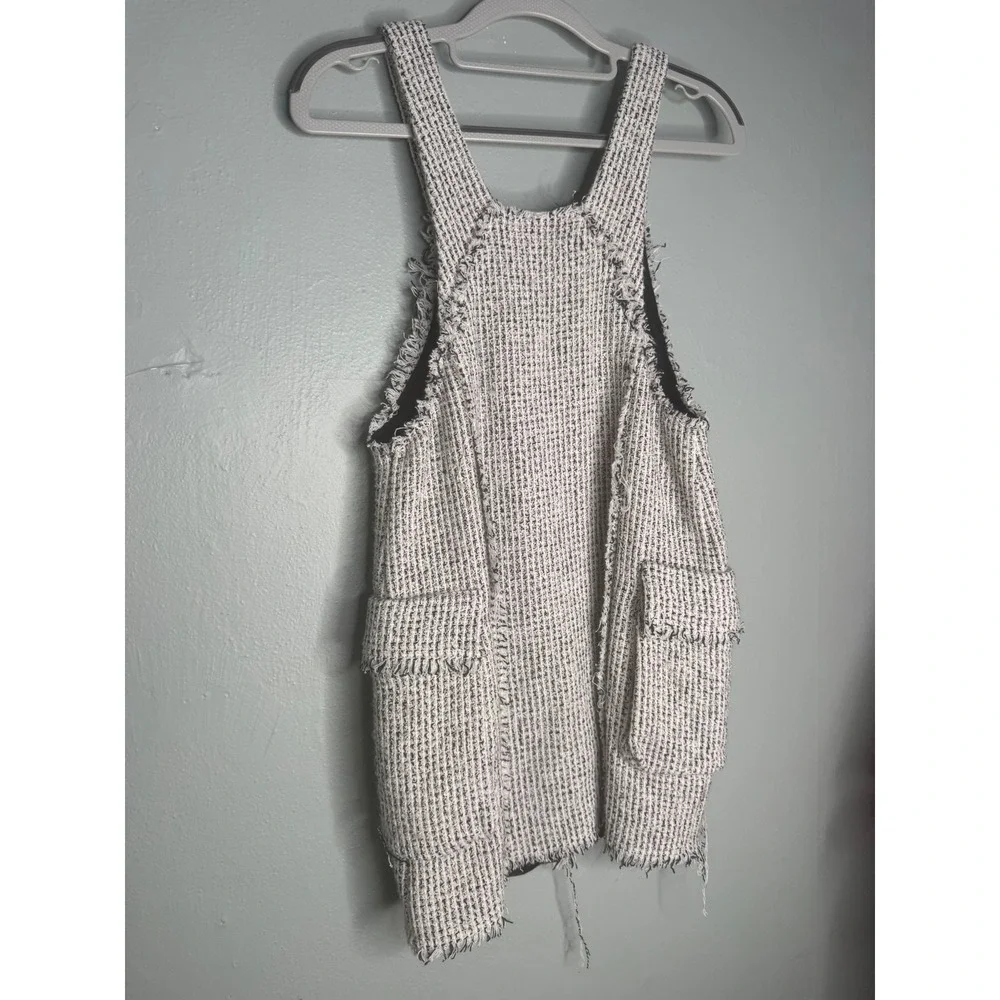 Zara grey and black textured overall dress youth